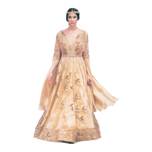 Embroidered gown